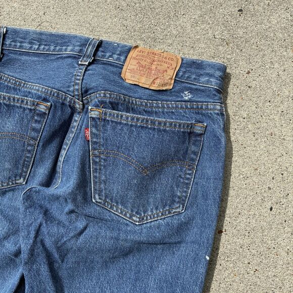 Vintage 80s Levis 501xx Jeans Mens 30x32 Button Fly USA Made Dark Wash Indigo - Picture 11 of 16